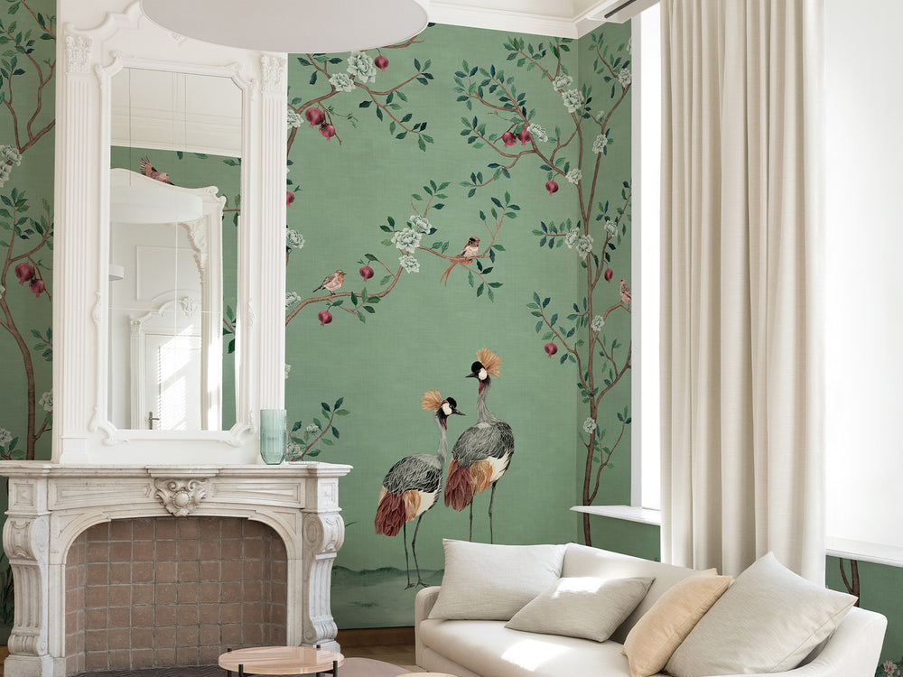 Coordonné Forbidden City Crowned Crane - B00161
