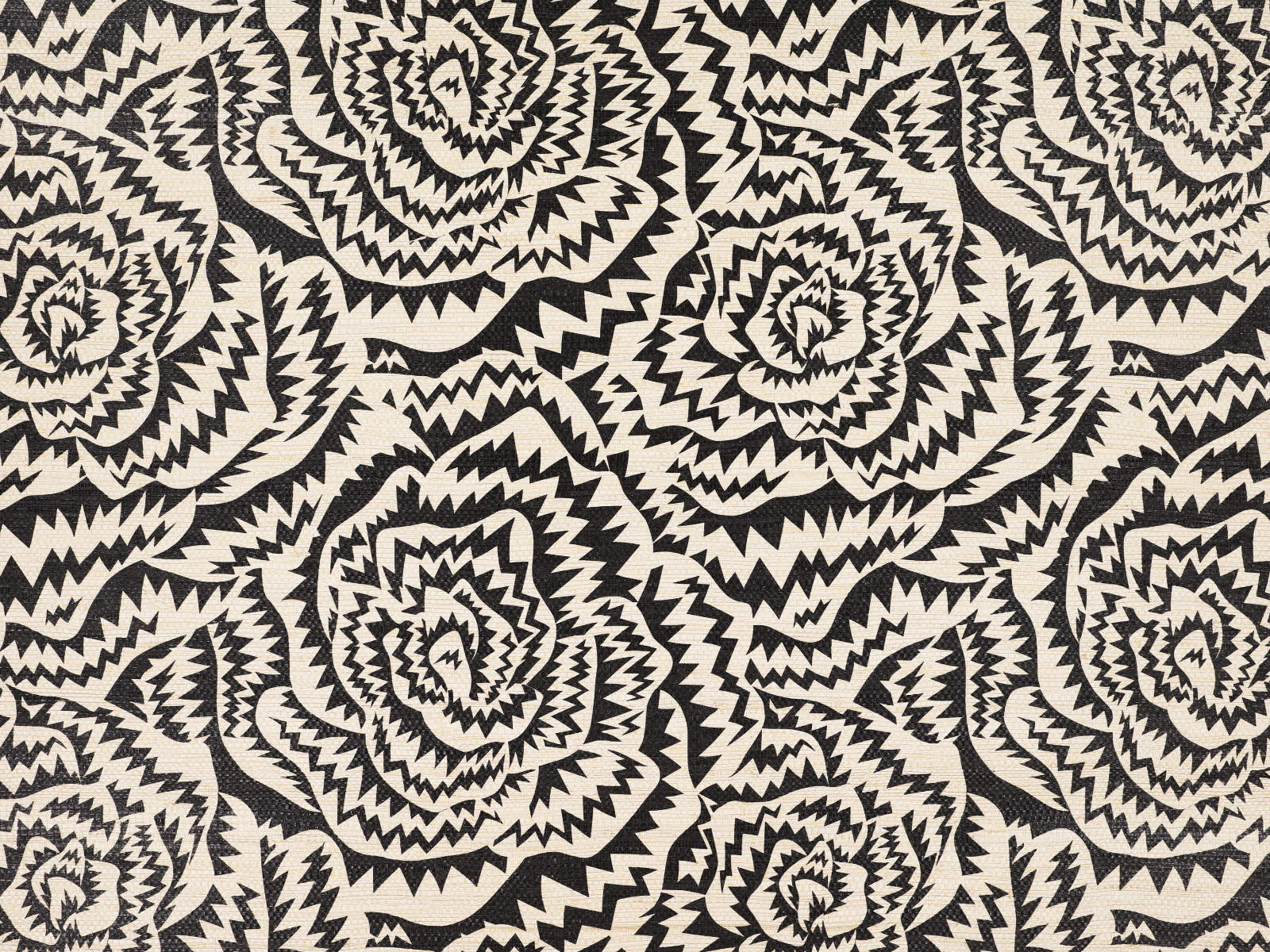 Kirkby Design x Eley Kishimoto Edition II Wallcoverings Jagged Roses - Monochrome - WK821/01