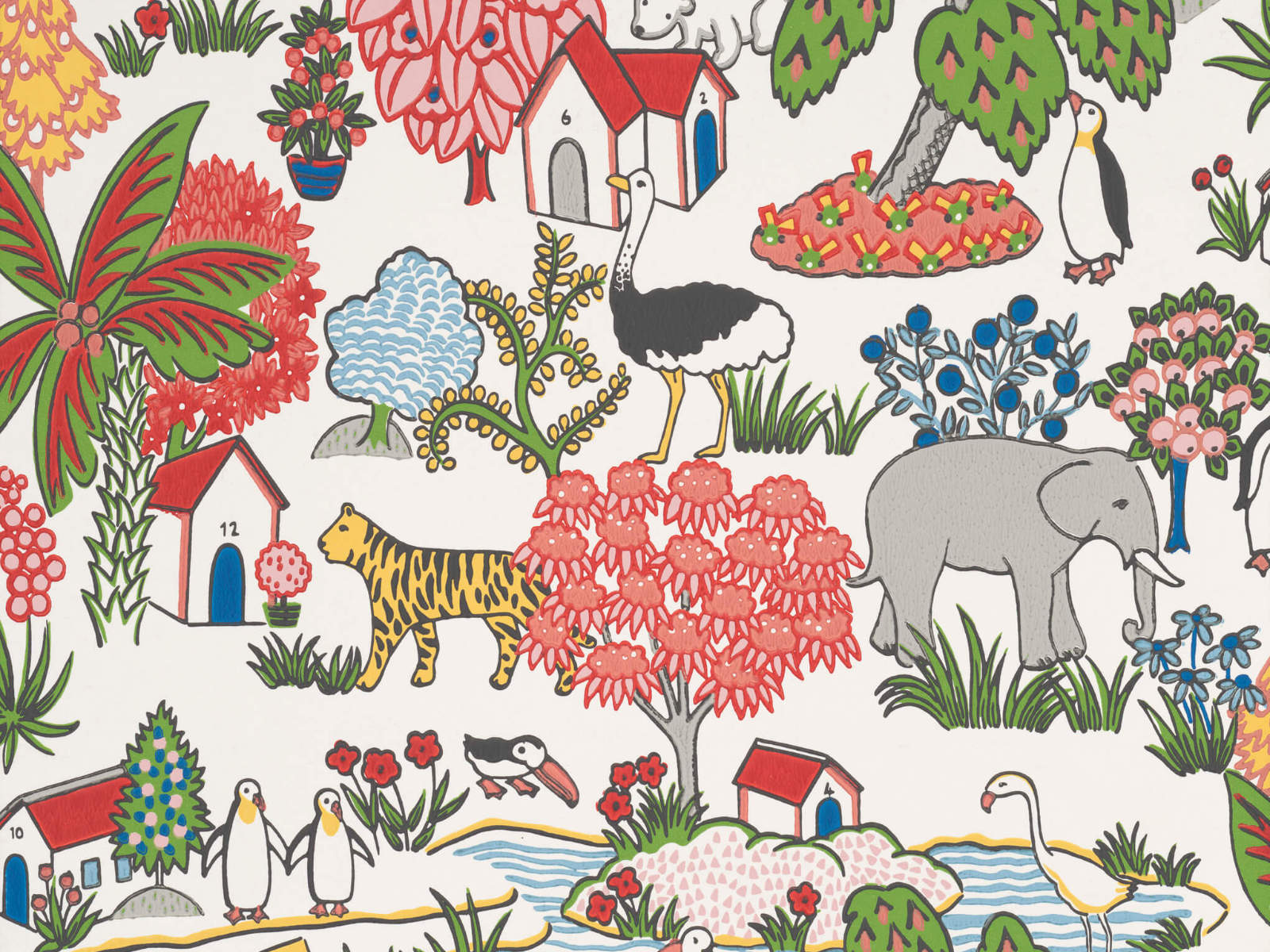 Little Greene Storybook Papers Animal Kingdom Atomic - 0231ANATOMI