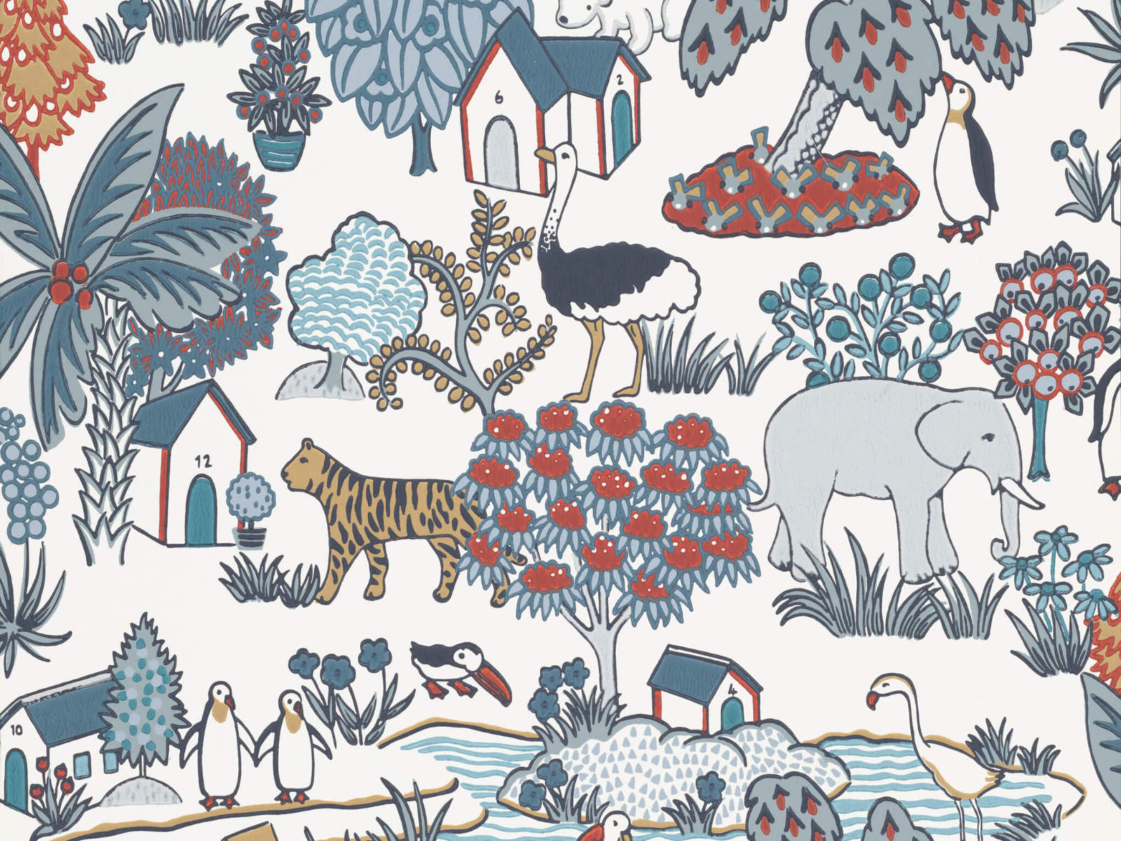 Little Greene Storybook Papers Animal Kingdom Bassoon - 0231ANBASSO