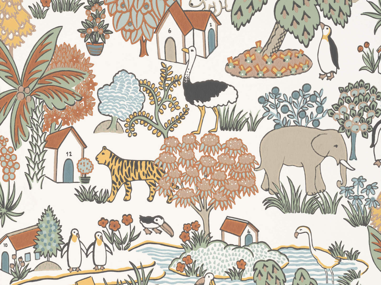 Little Greene Storybook Papers Animal Kingdom Pea - 0231ANPEAZZ