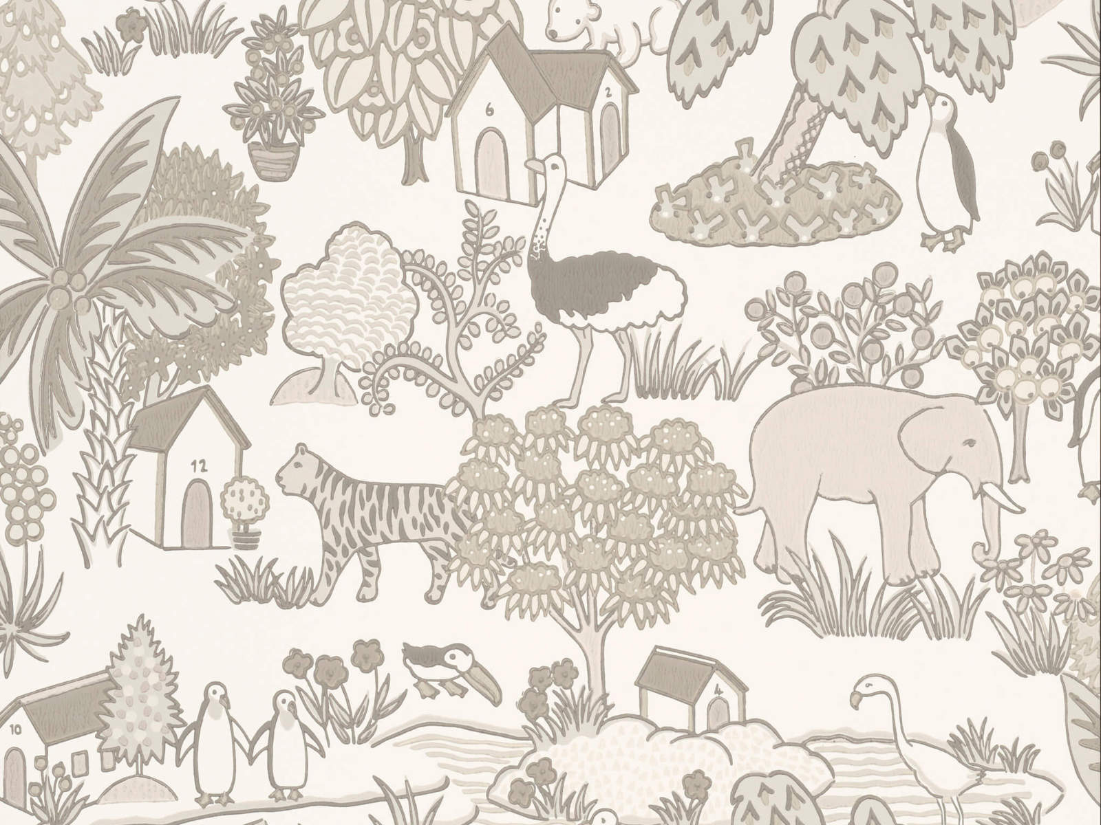 Little Greene Storybook Papers Animal Kingdom Portland Stone - 0231ANPORTL