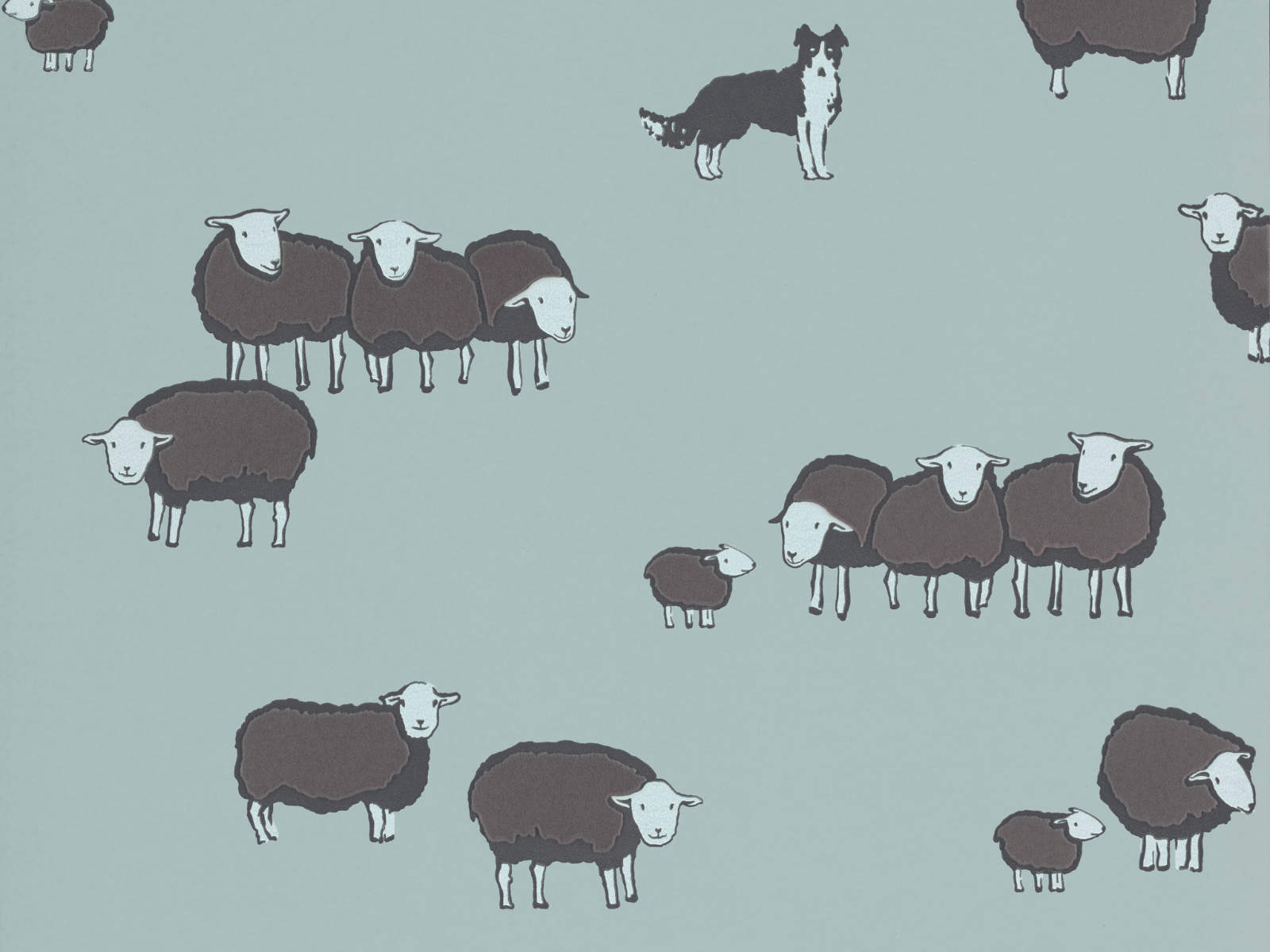 Little Greene Storybook Papers Nip & Lassie Celestial Blue - 0231NICELES