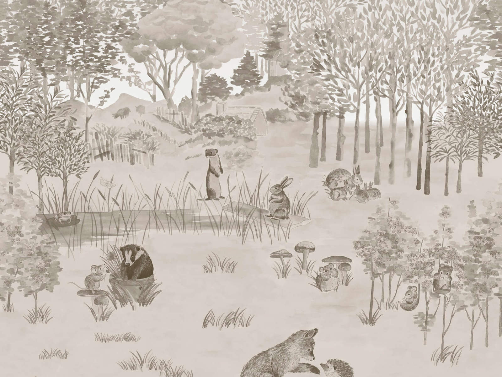 Little Greene Storybook Papers Potter's Woodland Stone - 0231POSTONE