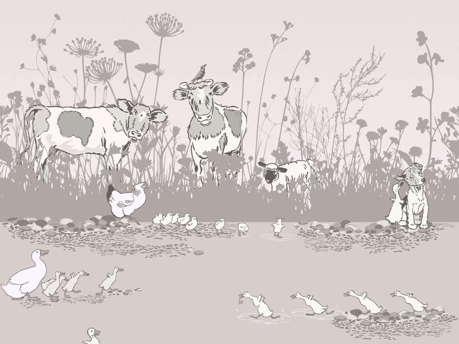 Little Greene Storybook Papers Riverside Capers Cluck - 0231RICLUCK