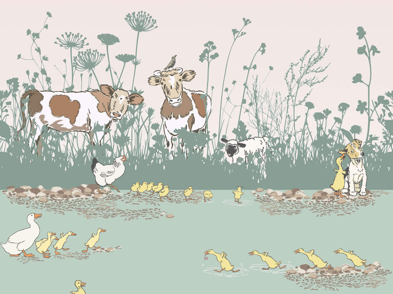 Little Greene Storybook Papers Riverside Capers Quack - 0231RIQUACK