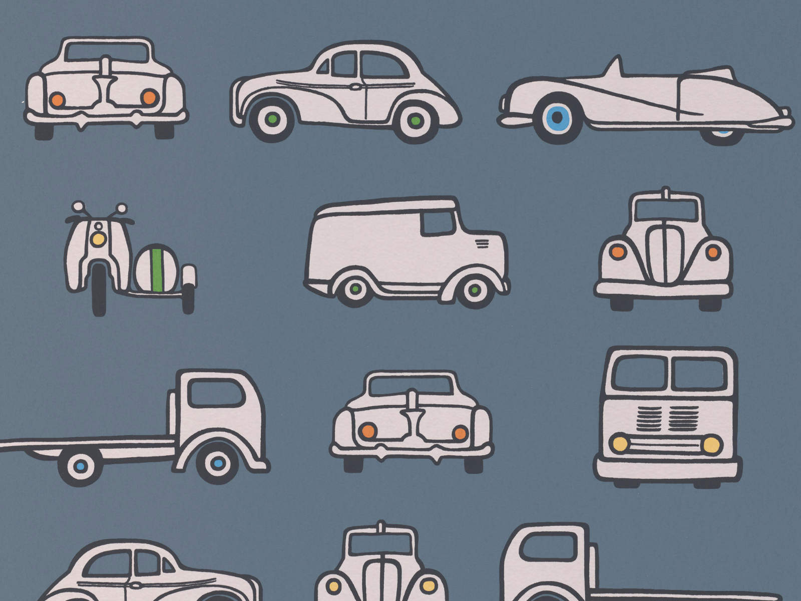 Little Greene Storybook Papers Road Trip Juniper Ash - 0231RTJUNIP