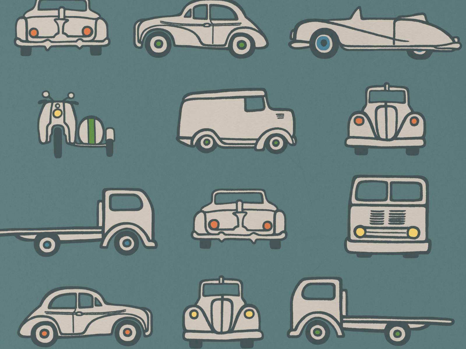 Little Greene Storybook Papers Road Trip Pleat - 0231RTPLEAT