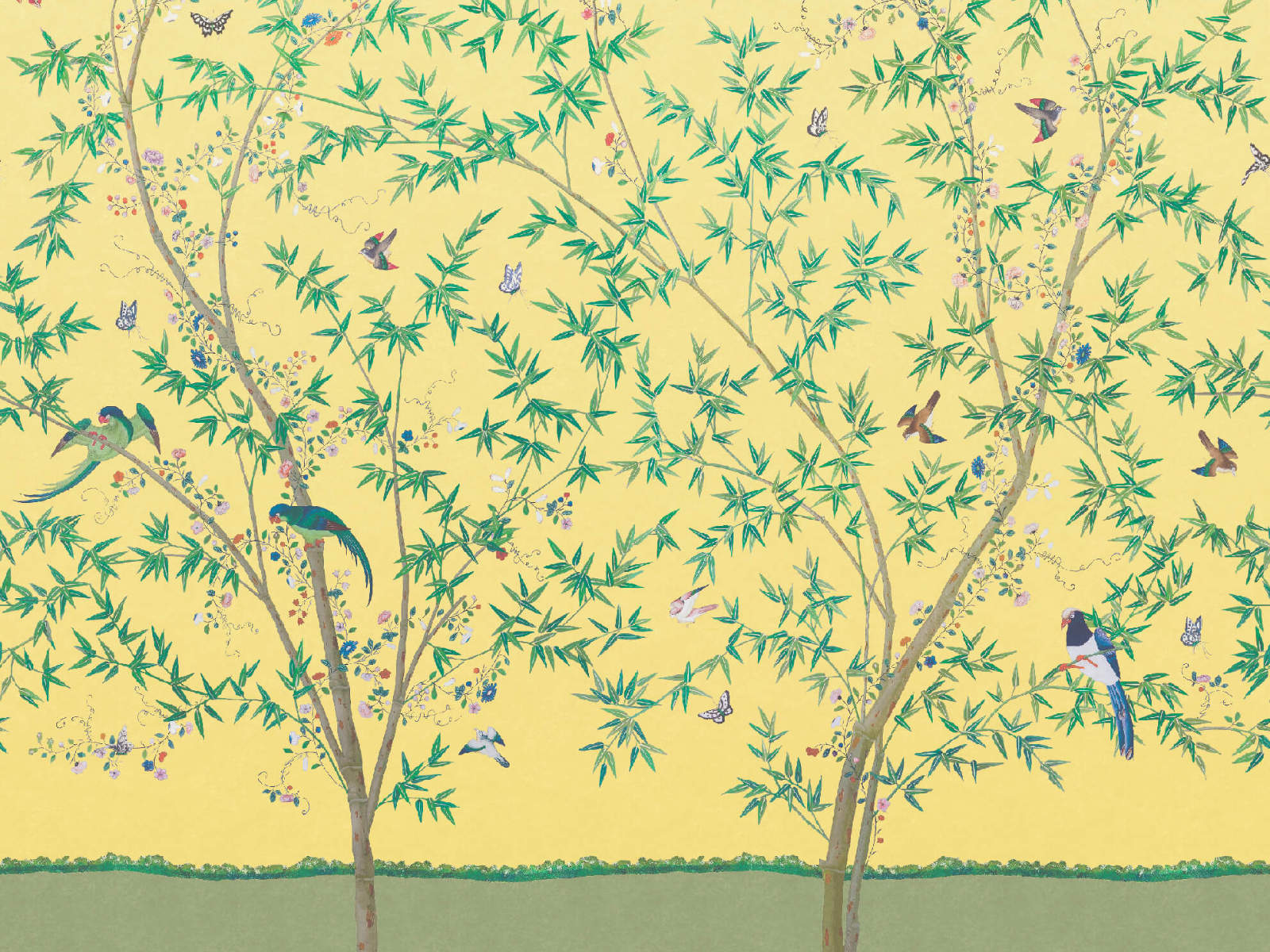 Little Greene Behang National Trust Papers Belton Scenic - Sunbeam