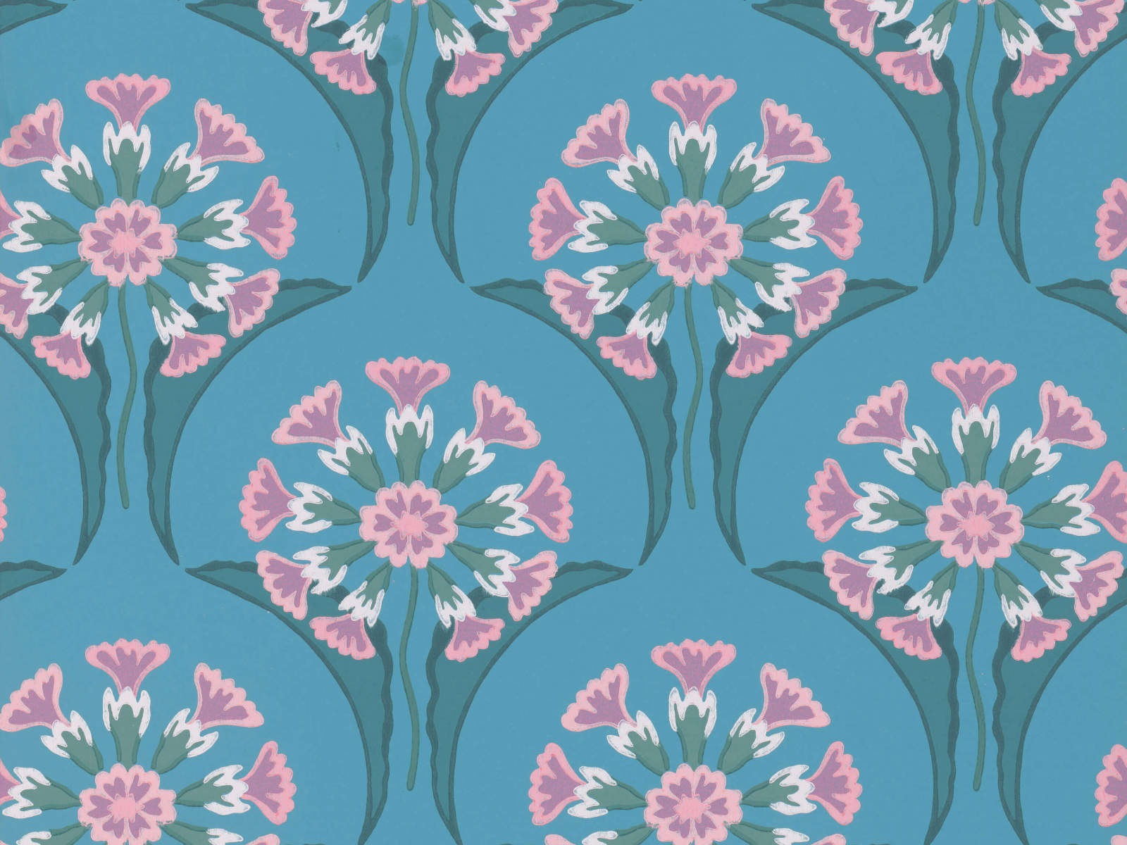 Little Greene Behang National Trust Papers Hencroft - Azure