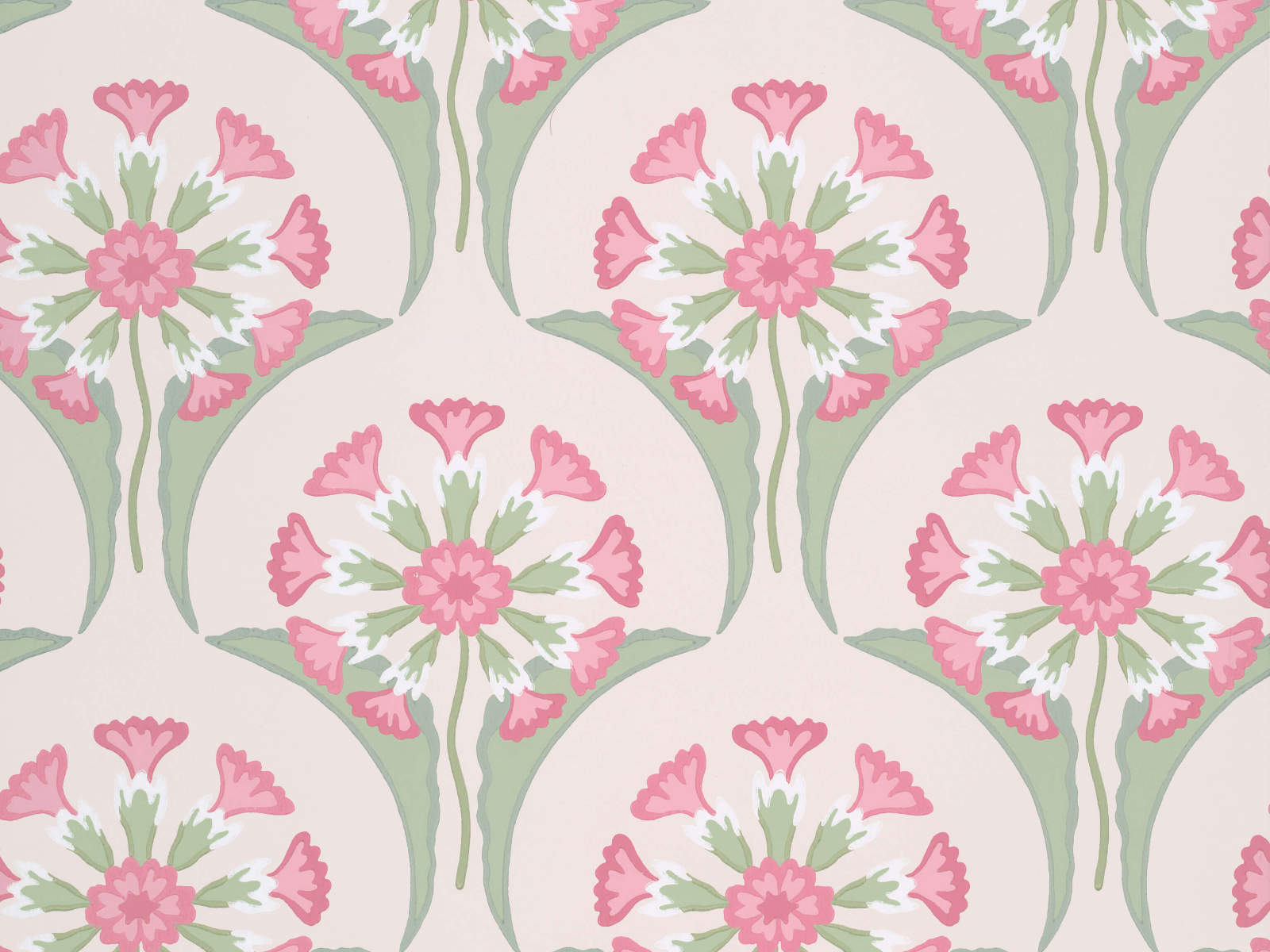 Little Greene Behang National Trust Papers Hencroft - Pink Primula
