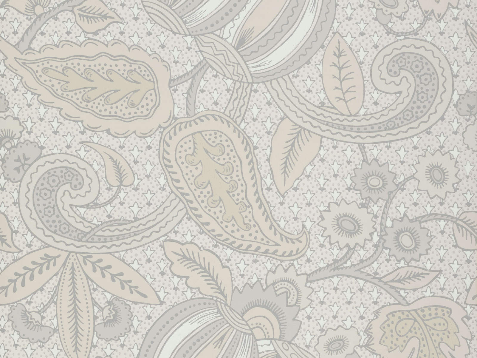 Little Greene Behang National Trust Papers Pomegranate - Grey Scale