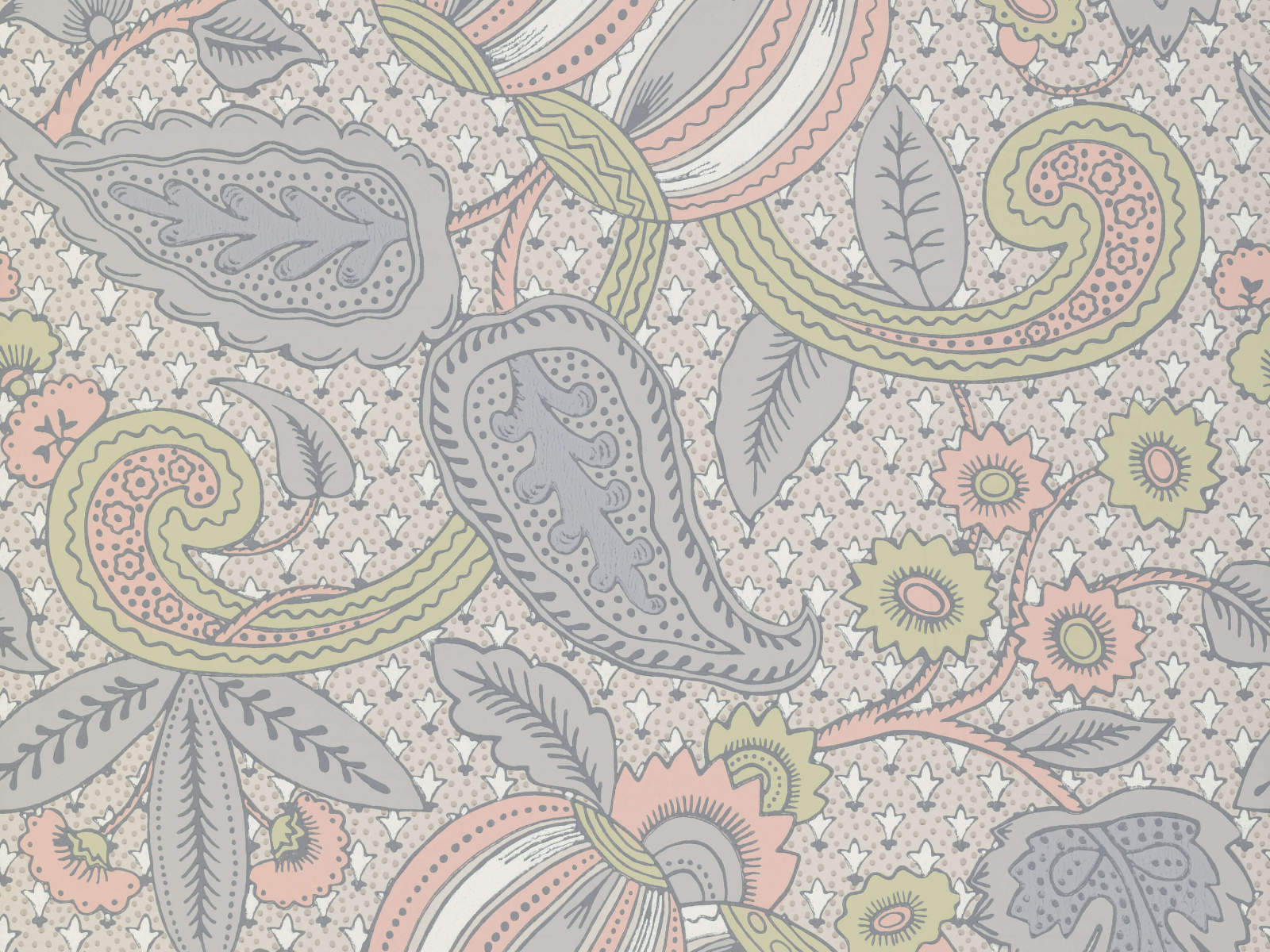 Little Greene Behang National Trust Papers Pomegranate - Pastel