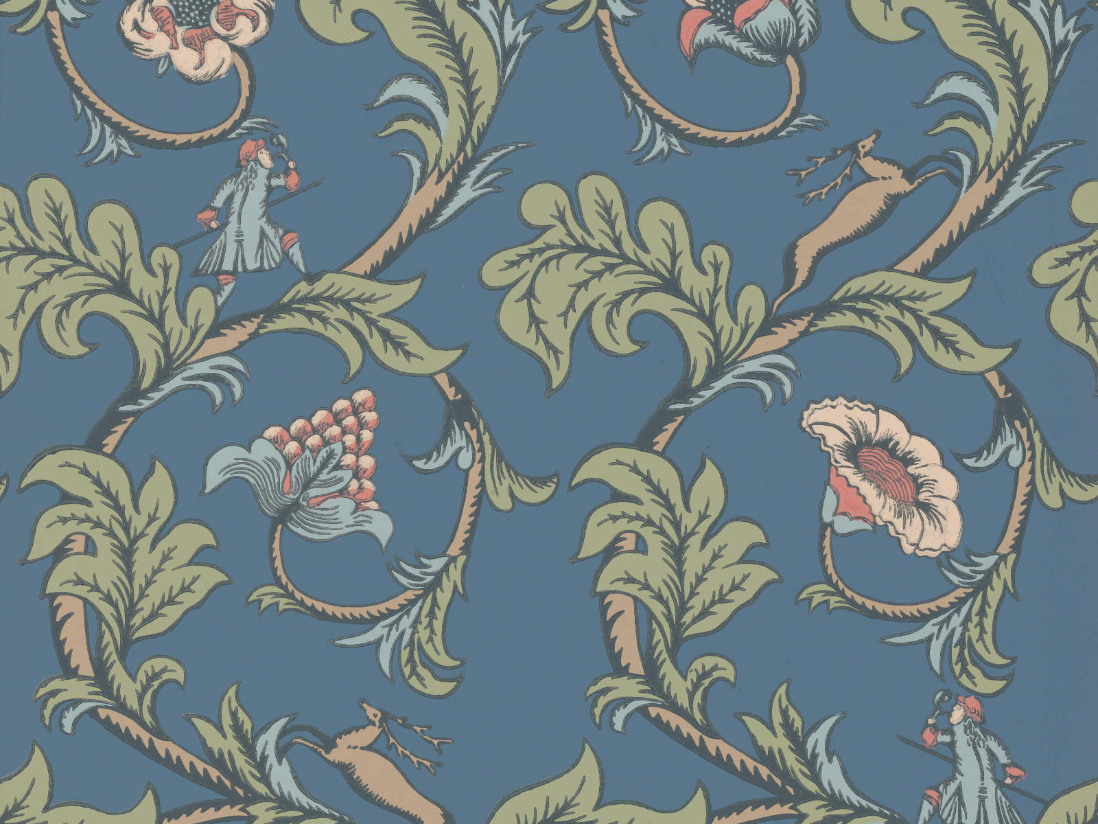 Little Greene Behang National Trust Papers Stag Trail - Juniper