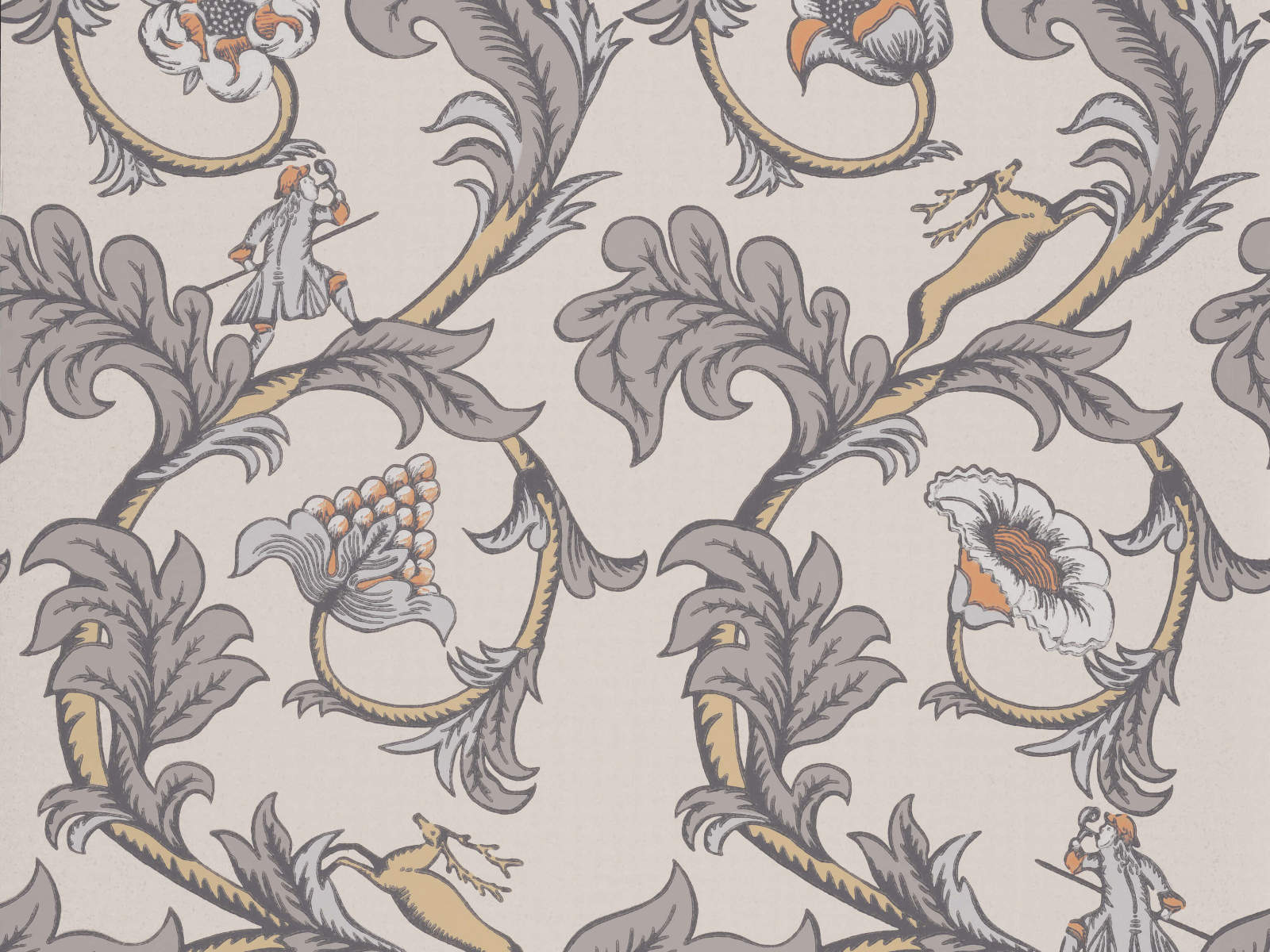 Little Greene Behang National Trust Papers Stag Trail - Sterling