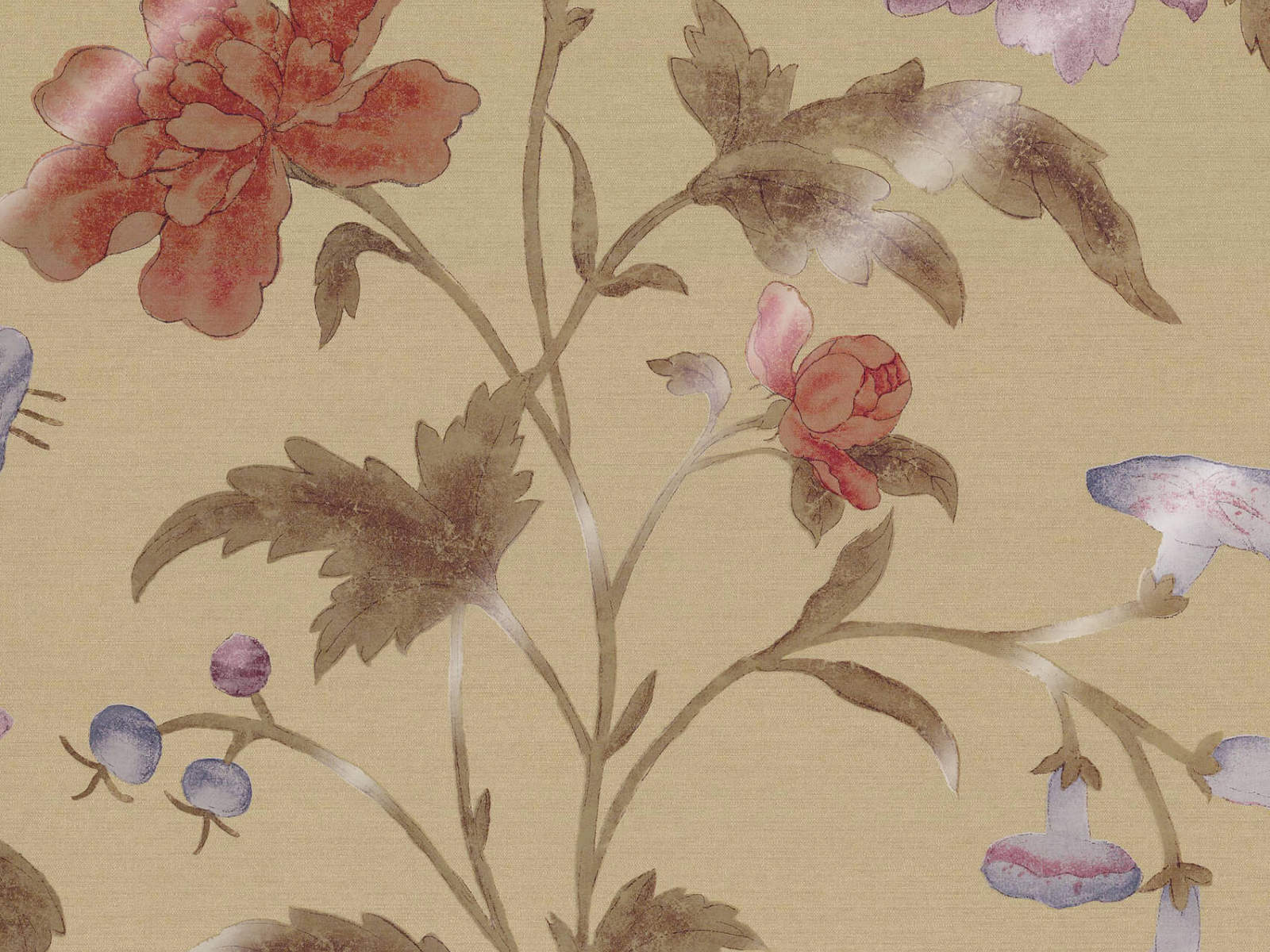 Little Greene Behang Archive Trails China Rose - Bronze