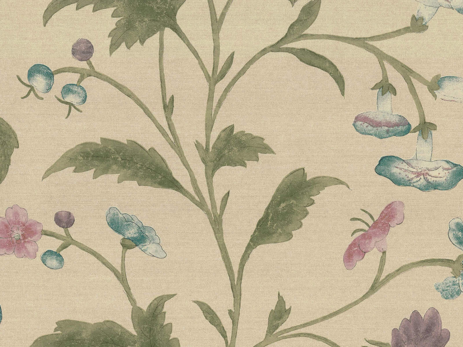 Little Greene Behang Archive Trails China Rose - Sage