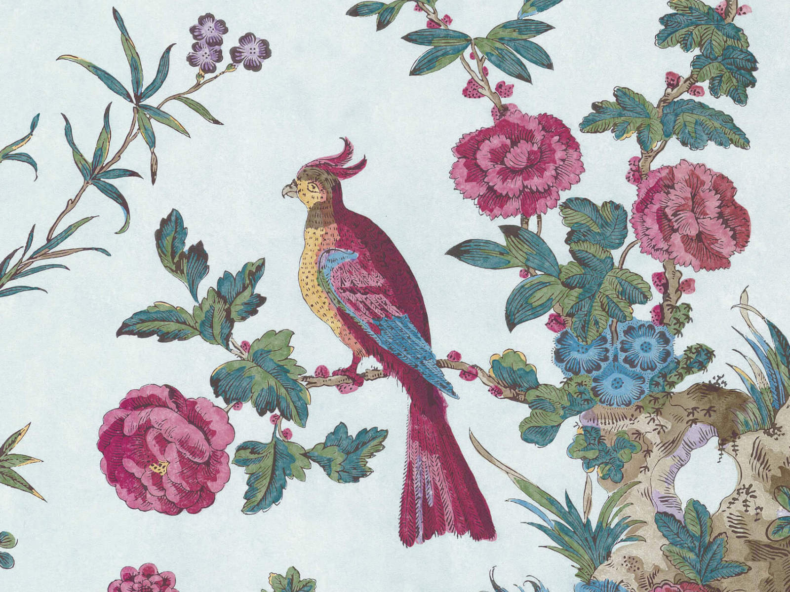 Little Greene Behang Archive Trails Darwin - Azure