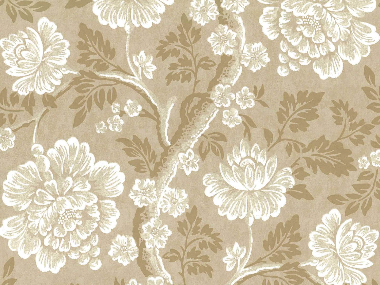 Little Greene Behang Archive Trails Gustav - Mudan