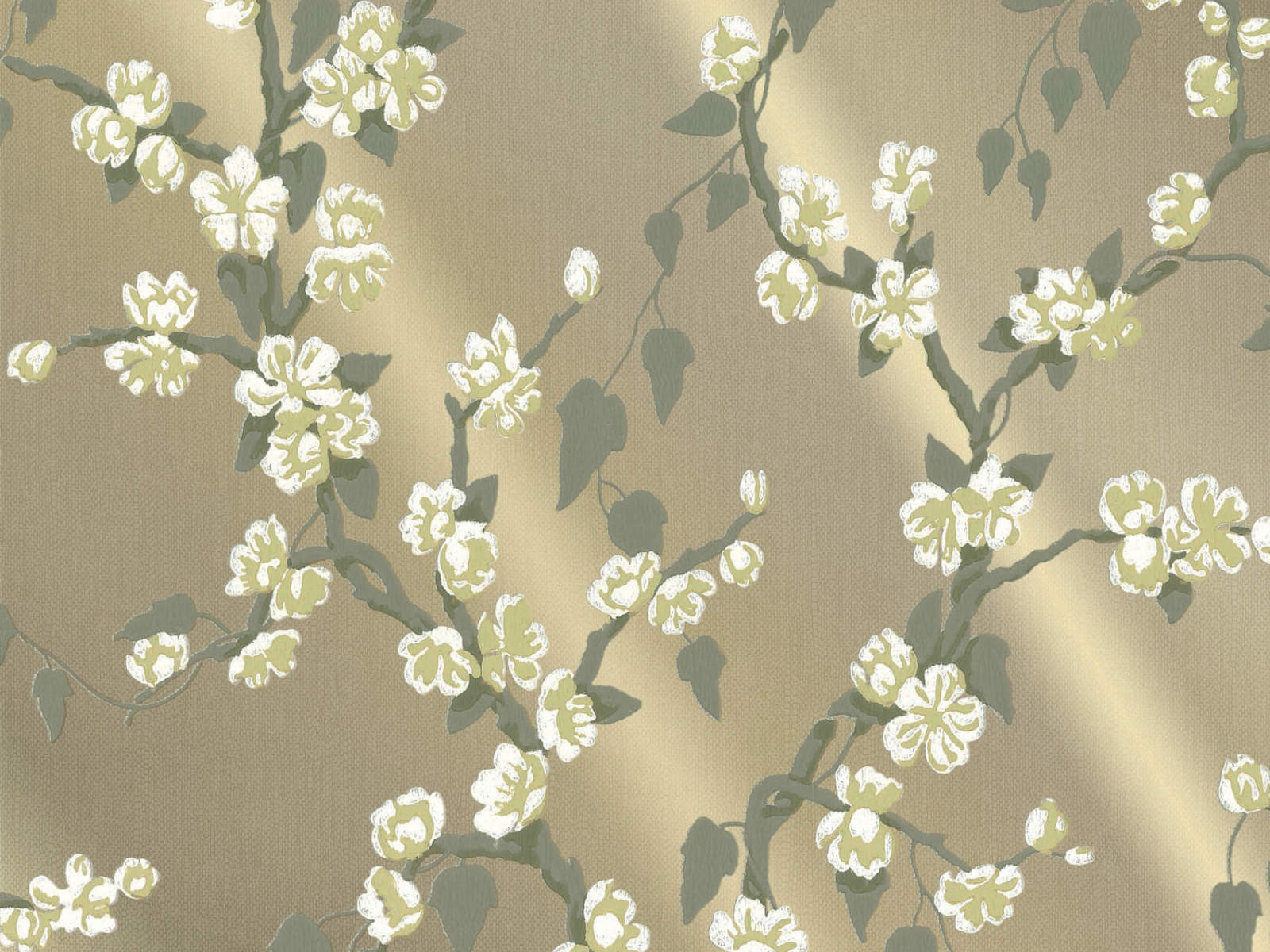 Little Greene Behang Archive Trails Sakura - Metal Lustre