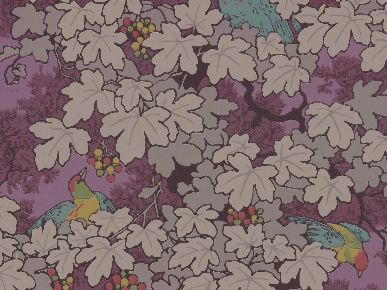 Little Greene Behang Archive Trails Vine - Rouge