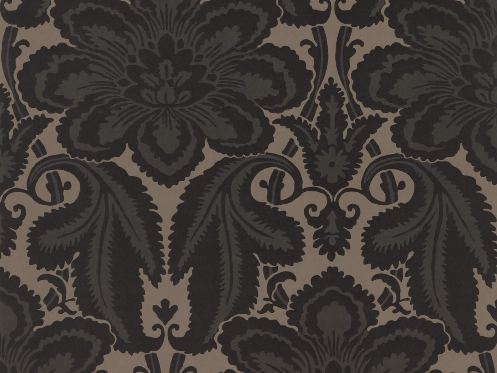 Little Greene Behang London Wallpapers IV Albermarle Street - Charcoal