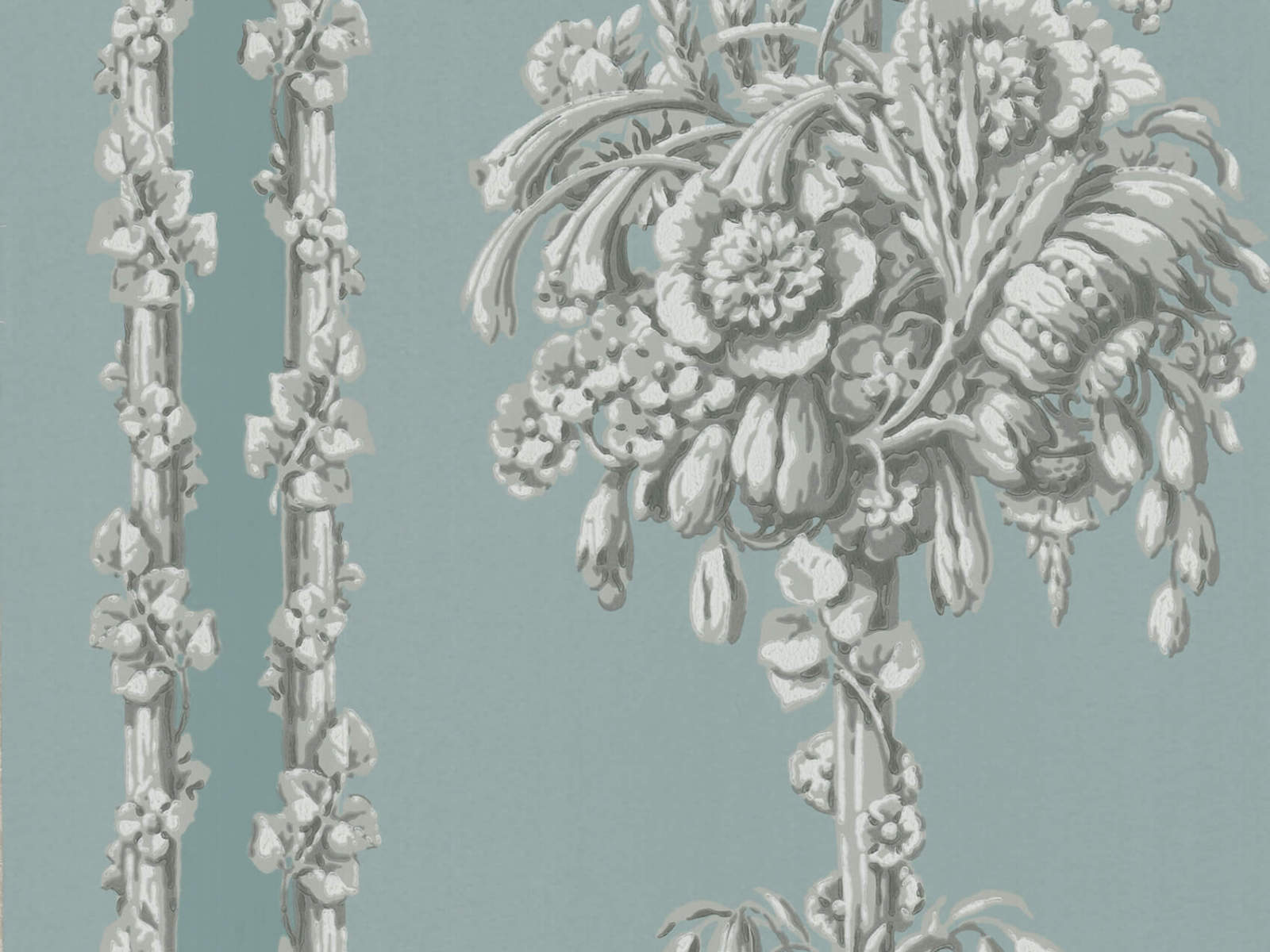 Little Greene Behang London Wallpapers IV Chelsea Bridge - Archive Blue