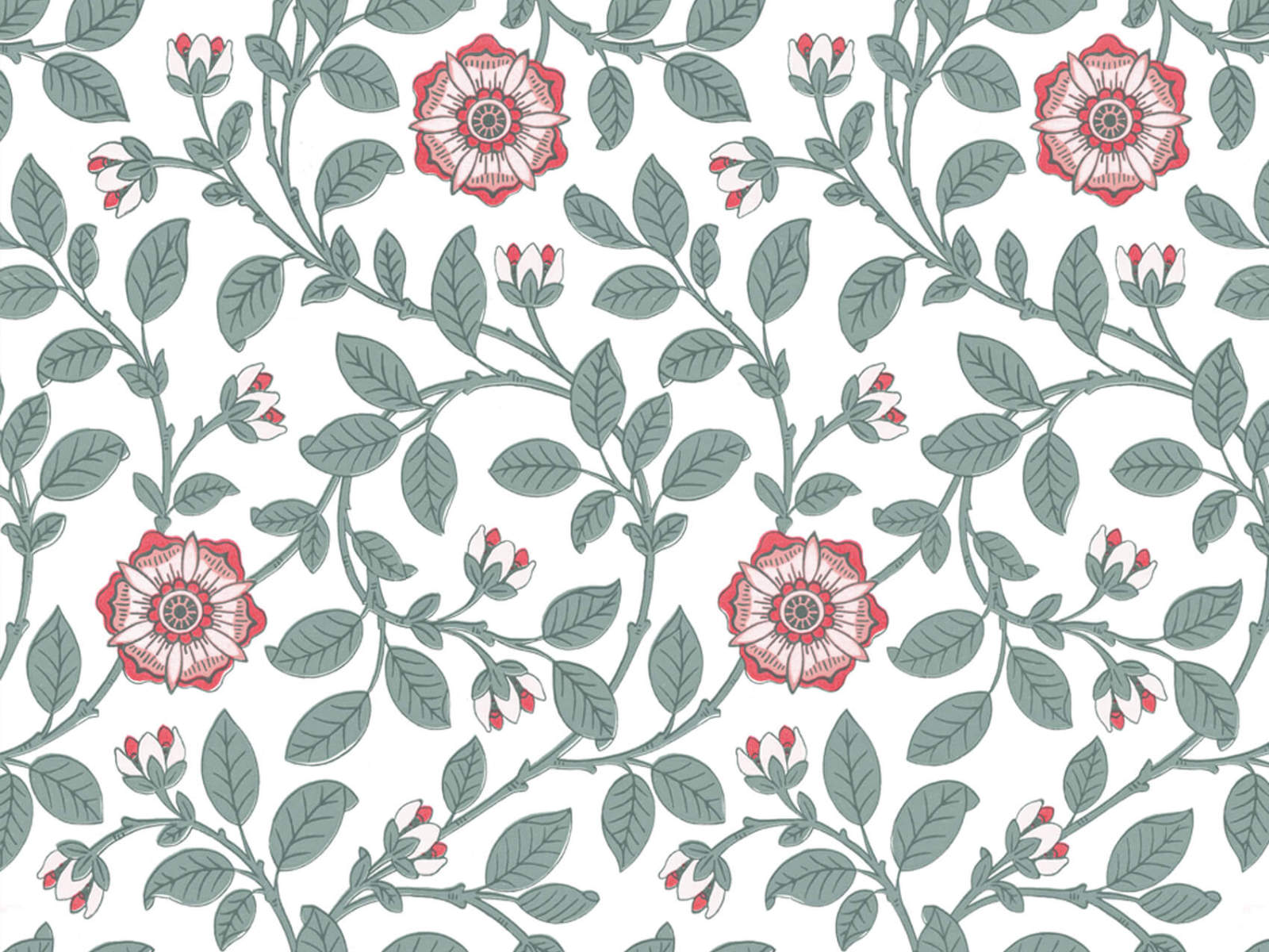 Little Greene Behang London Wallpapers IV Richmond Green - Dorcas