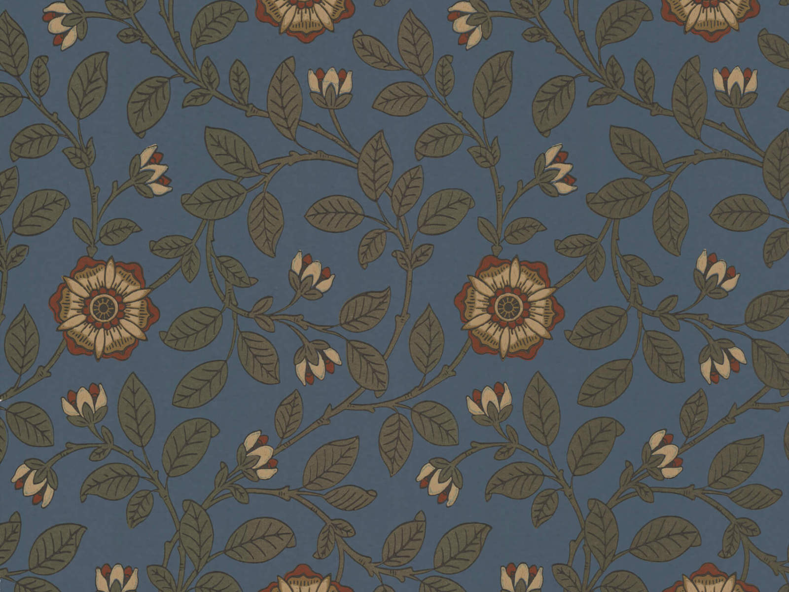 Little Greene Behang London Wallpapers IV Richmond Green - Revival Blue