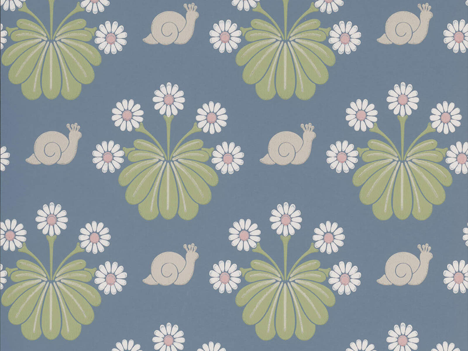 Little Greene Behang National Trust Papers II Burges Snail - Juniper