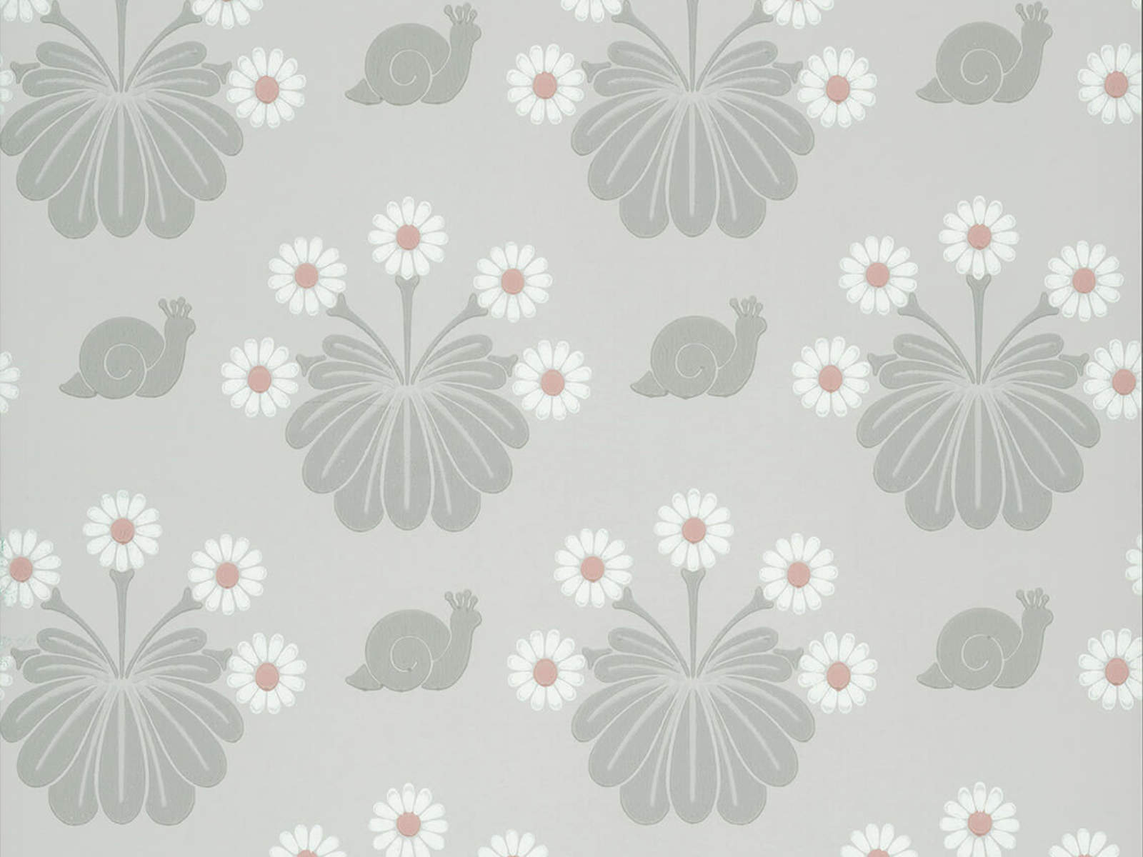 Little Greene Behang National Trust Papers II Burges Snail - Silver