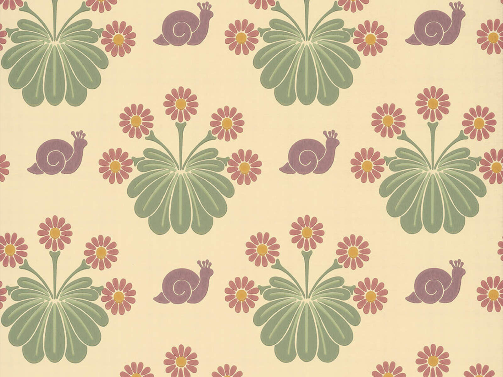 Little Greene Behang National Trust Papers II Burges Snail - Travertine