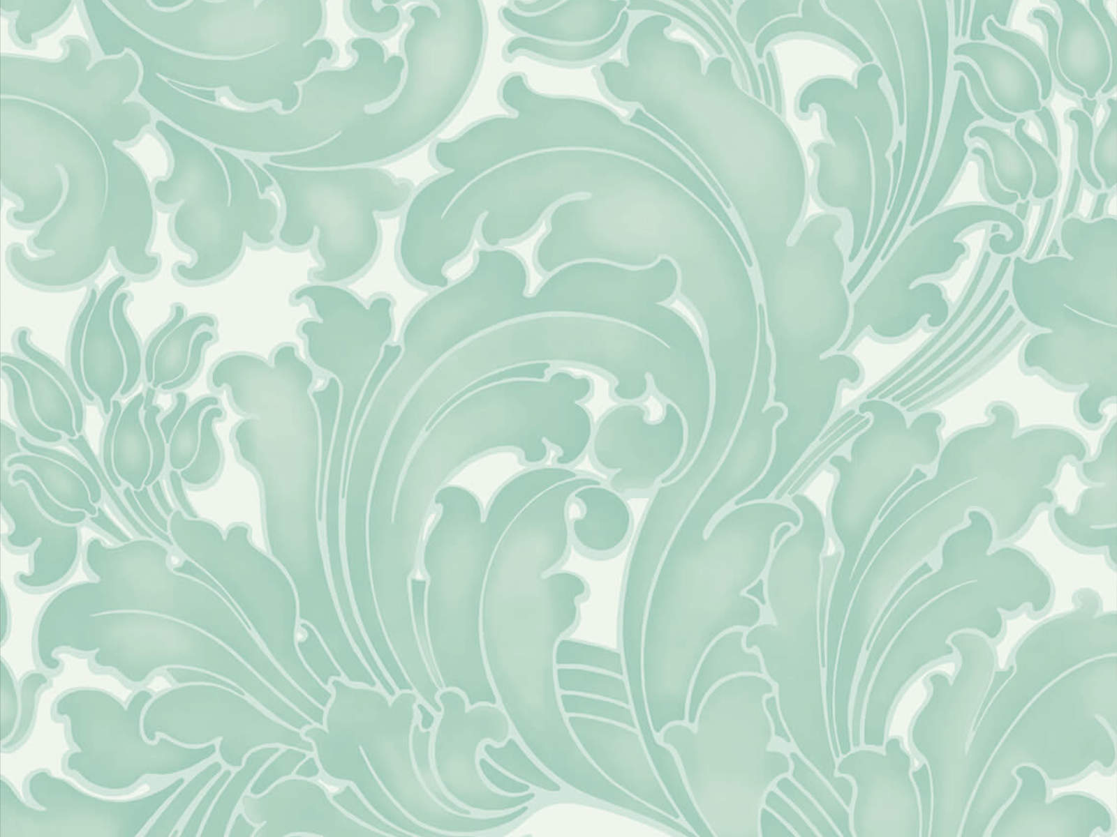 Little Greene Behang National Trust Papers II Tulip - Aqua