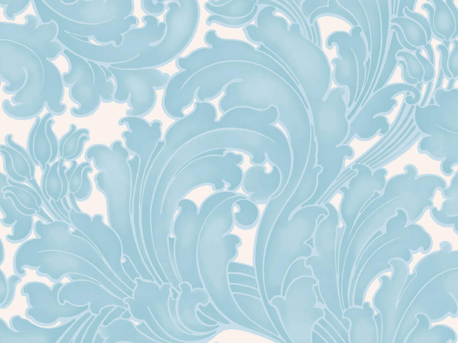 Little Greene Behang National Trust Papers II Tulip - Powder Blue