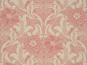Little Greene Behang National Trust Papers III Dhalia Scroll - Carmine
