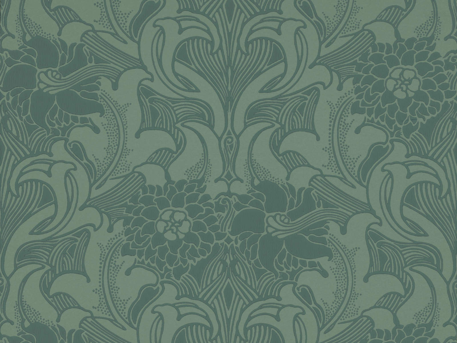 Little Greene Behang National Trust Papers III Dhalia Scroll - Tea With Florence