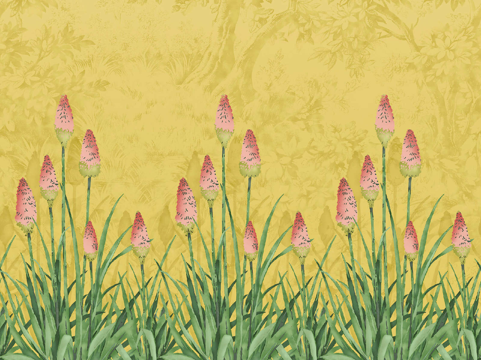 Little Greene Behang National Trust Papers III Upper Brook Street - Soleil