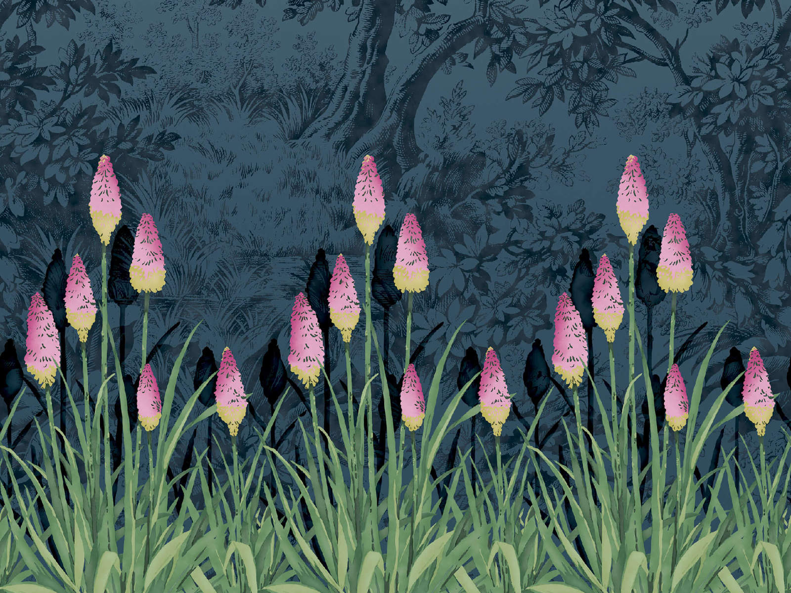 Little Greene Behang National Trust Papers III Upper Brook Street - Twilight