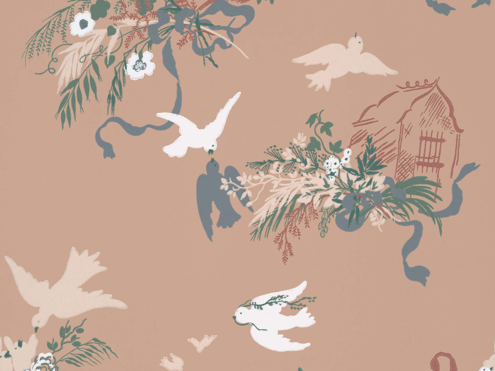 Little Greene Behang National Trust Papers III Volieres - Masquerade