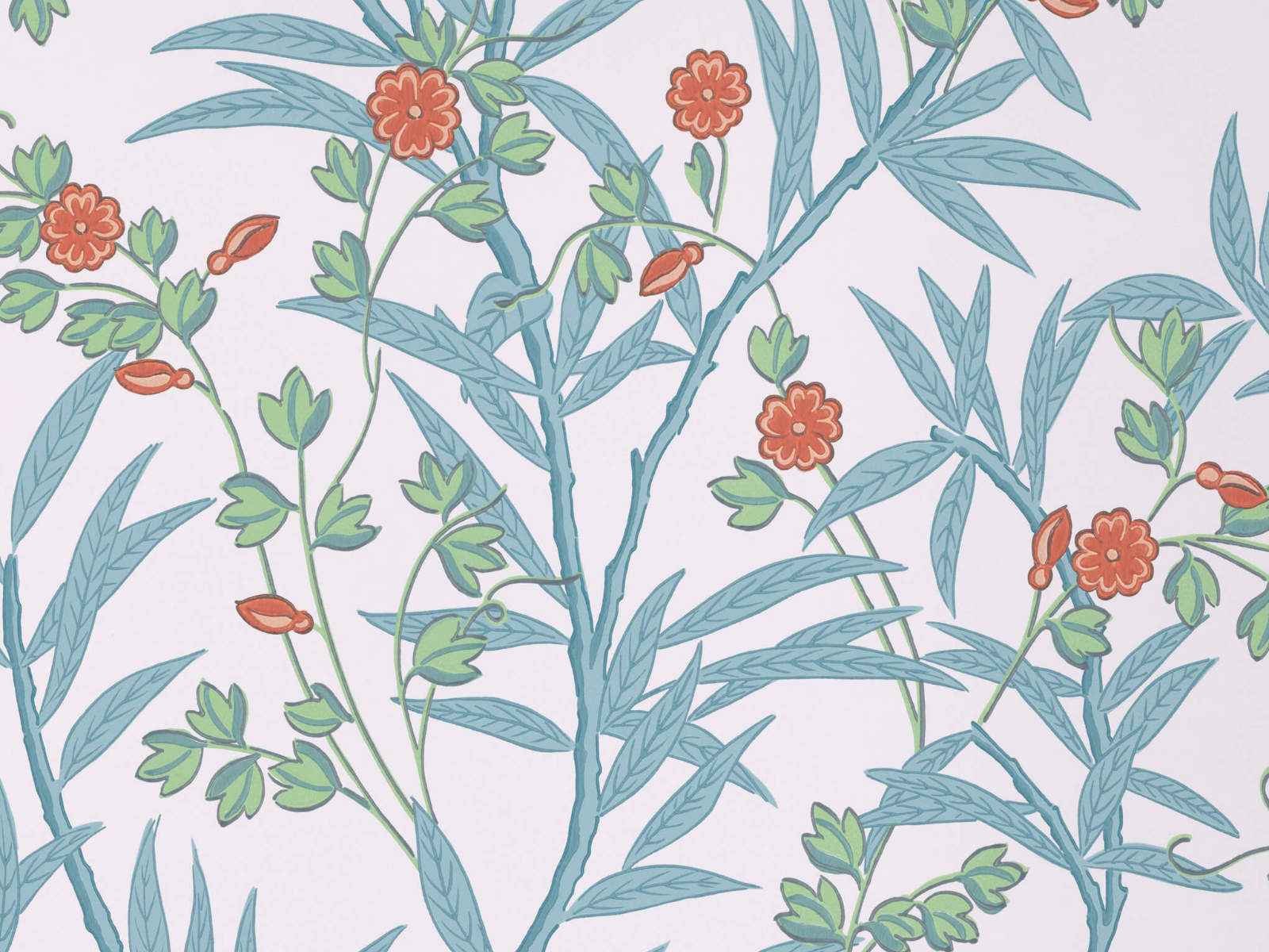 Little Greene National Trust Papers IV Bamboo Floral - Heat