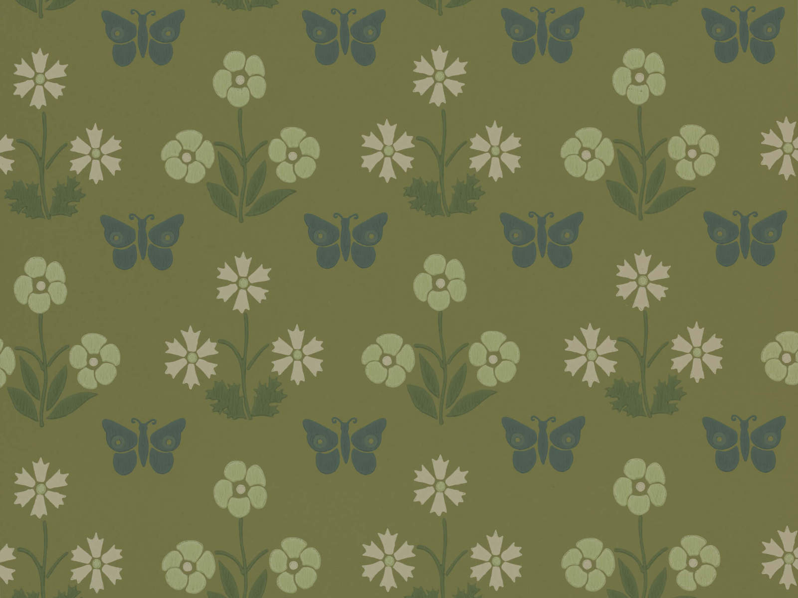 Little Greene National Trust Papers IV Burges Butterfly - Garden