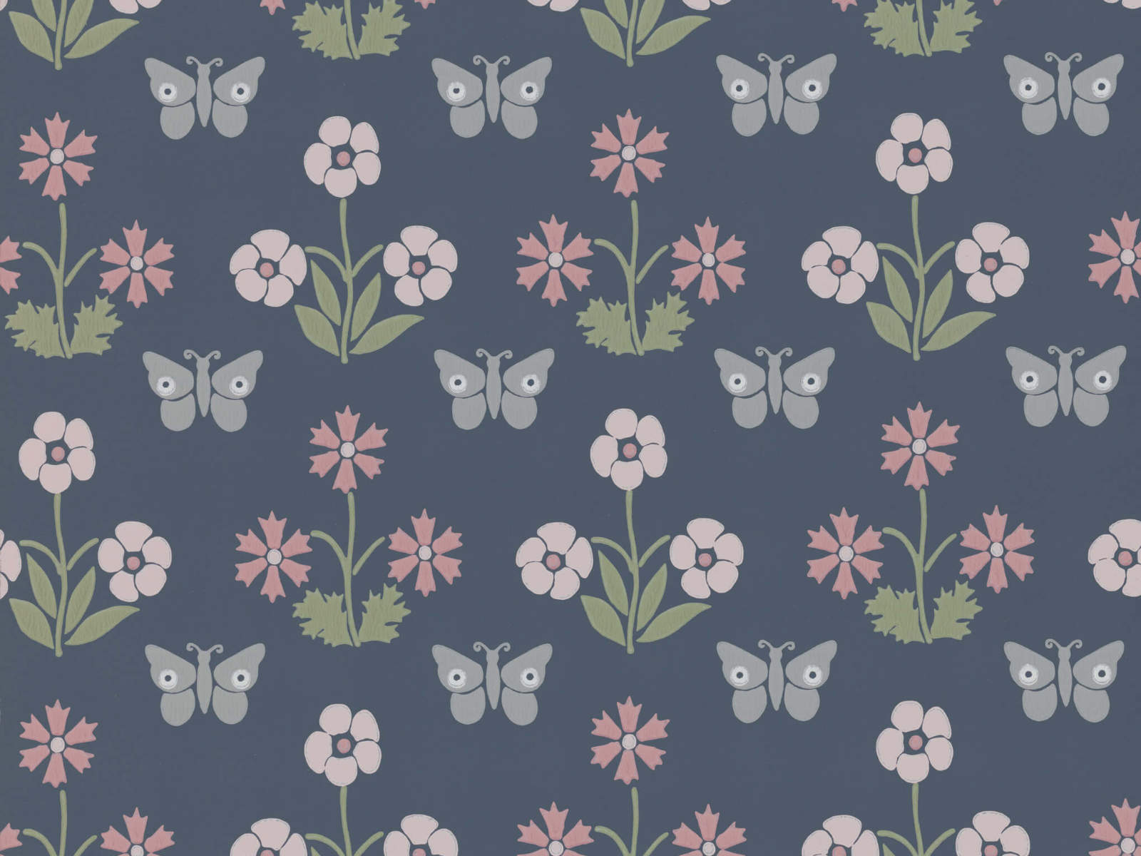 Little Greene National Trust Papers IV Burges Butterfly - Hicks' Blue