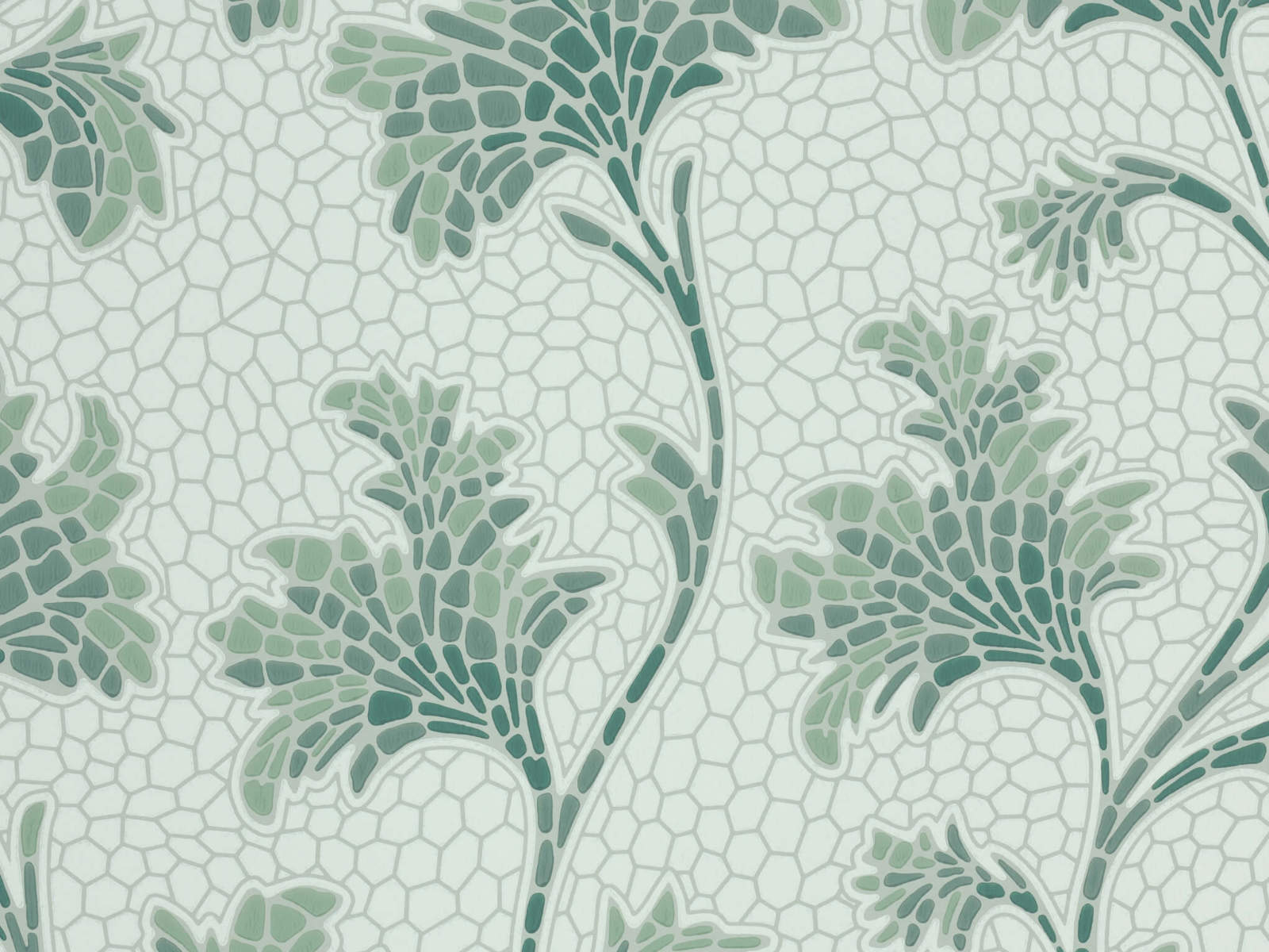 Little Greene National Trust Papers IV Mosaic Trail - Aquamarine