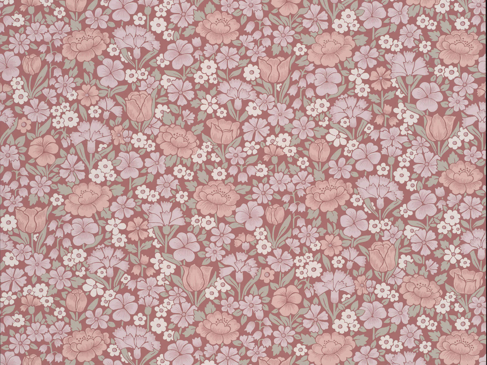 Little Greene National Trust Papers IV Spring Flowers - Blush
