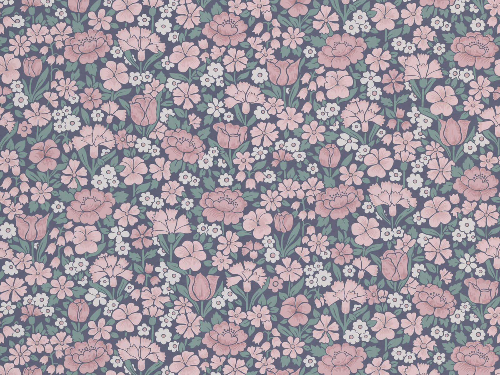 Little Greene National Trust Papers IV Spring Flowers - Juniper