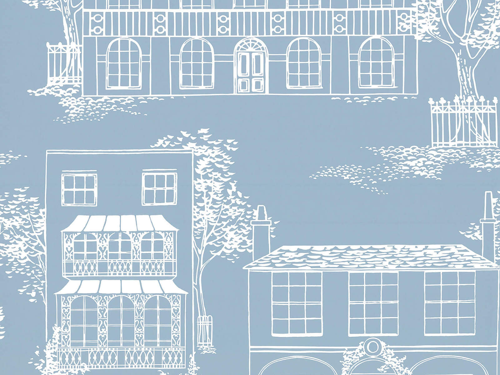 Little Greene Behang 20th Century Papers Hampstead - James blue
