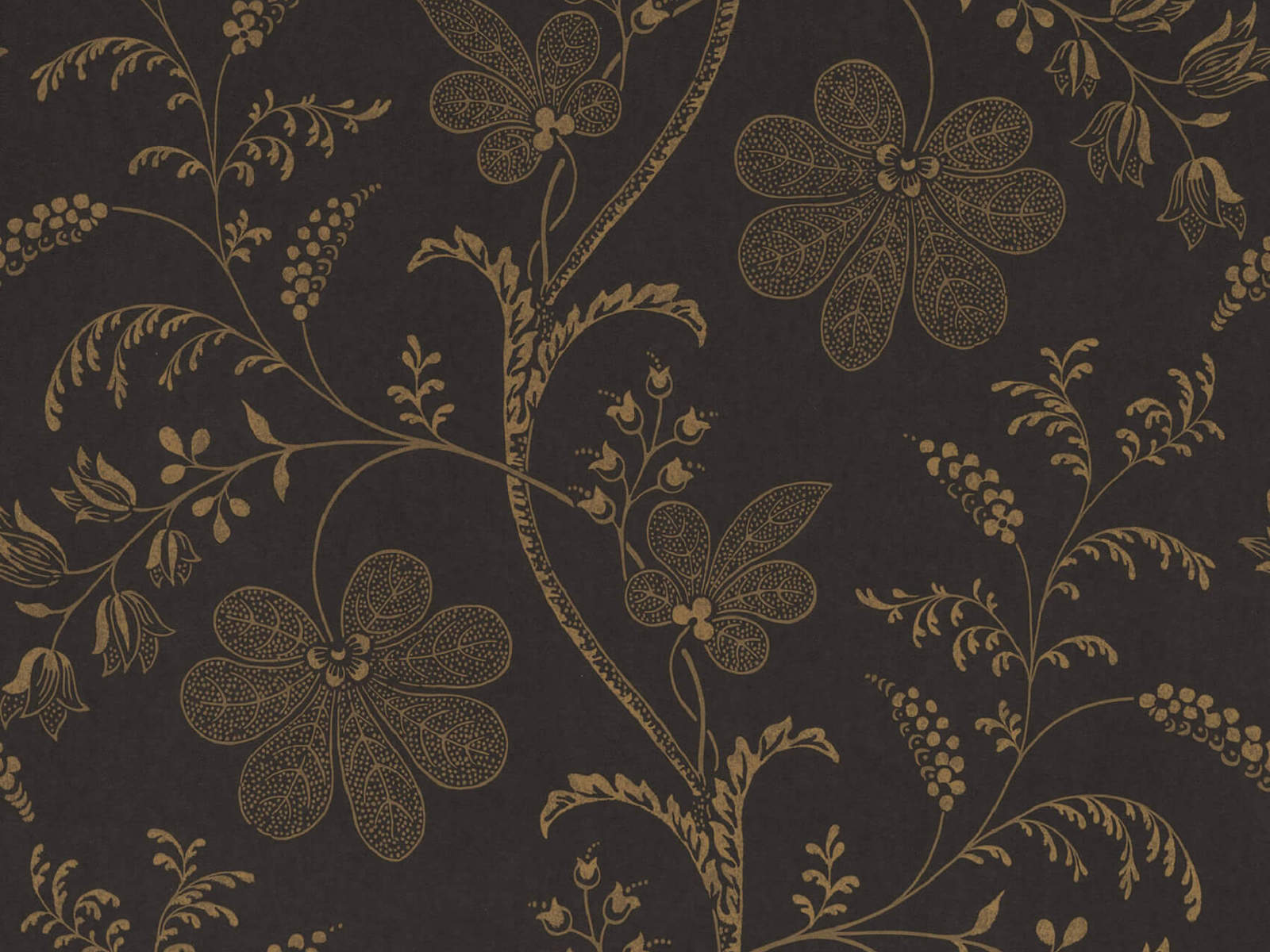 Little Greene Behang London Wallpapers V Bedford Square - Ebony Gold