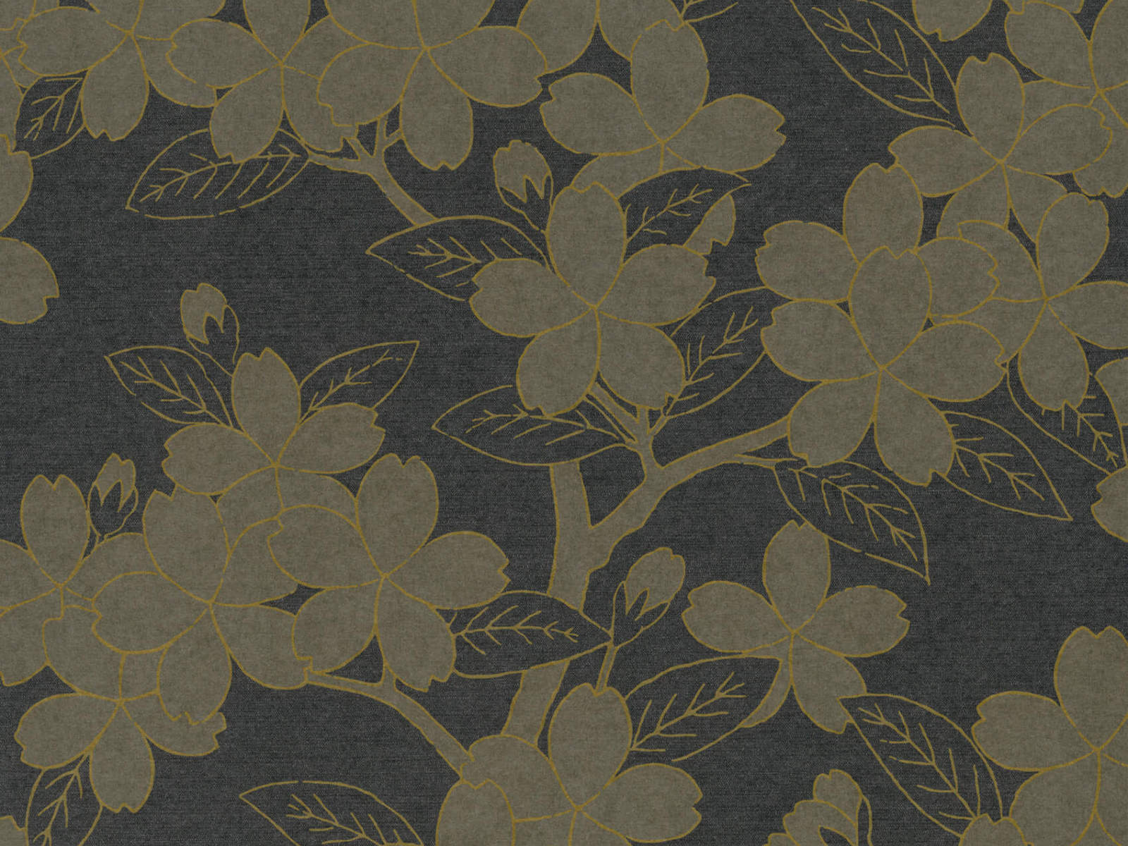Little Greene Behang 20th Century Papers Camellia - Charcoal