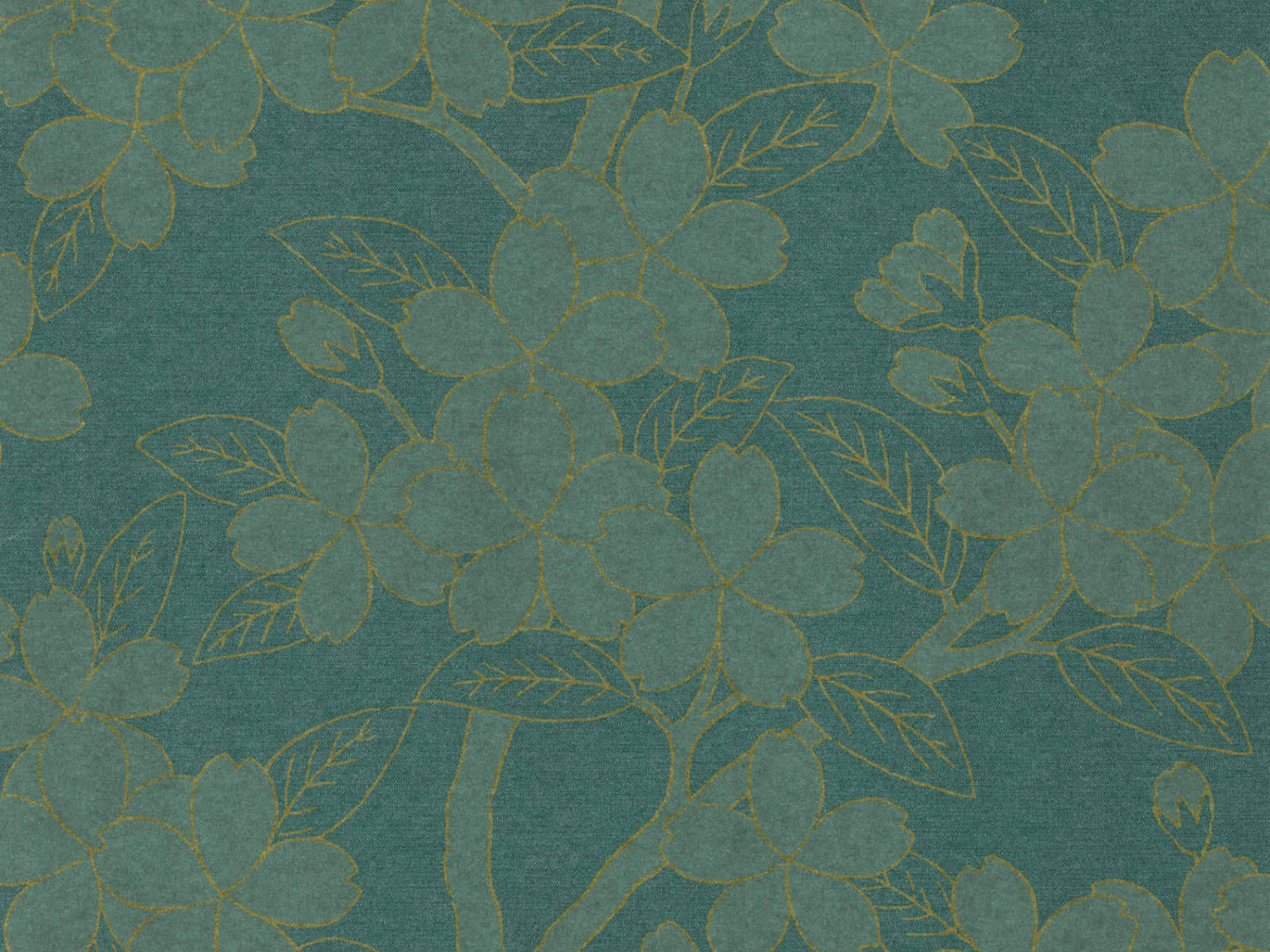 Little Greene Behang 20th Century Papers Camellia - Teal