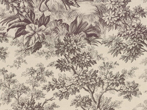 Little Greene Behang Revolution Papers Stag Toile  - Chocolat